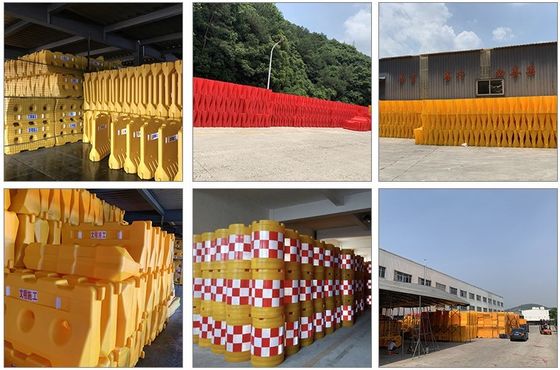 Outdoor Security Plastic Road Safety Barrier Customized Water Filled