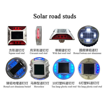Road Cone Sign Aluminum LED Solar Road Stud with High Reflection and 30T Resistance