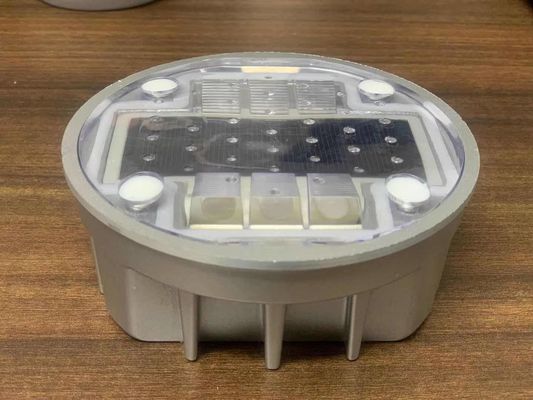 Road Cone Sign G105 White LED Solar Road Stud with Embedded Reflective Material