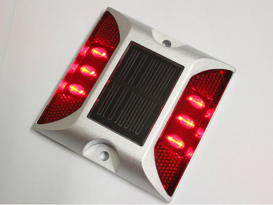 Road Safety Cat Eye Aluminium Road Stud Solar with 104*123*23mm Size and Red Color