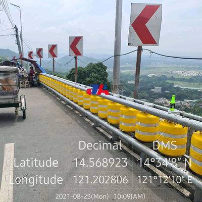 Hot Dipped Galvanized Customized EVA / PU Foam Double Roller Barriers for Roadway Safety