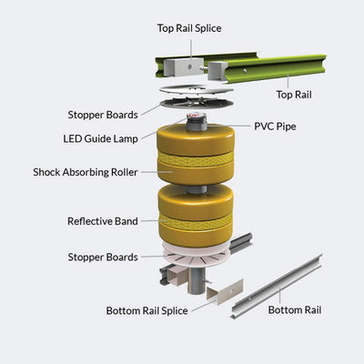Q235 Q345 EVA ISO Standard PU and PVC Safety Roller Guardrail Crash Barrier Rotary Barrier