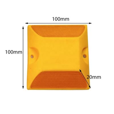 Road Safety Reflective Tape Square Road Stud with Yellow LED Color and 10cm-25cm Size
