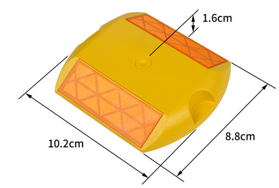 Road Safety Reflective Tape Square Road Stud with Yellow LED Color and 10cm-25cm Size