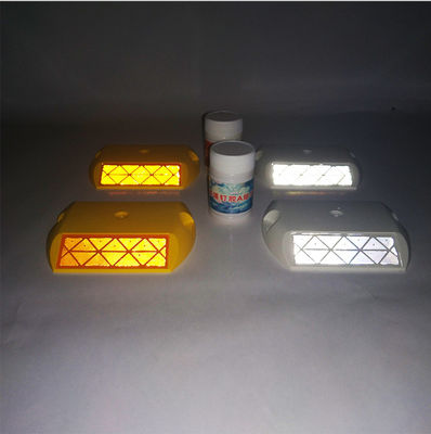 High Visible Traffic Safety Plastic Square Reflectors Road Studs with LED Color Green