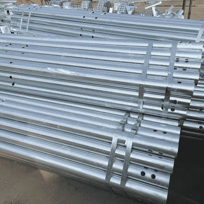 Galvanized and Powder Coated Metal Highway Guardrail Round Post for Traffic Safety
